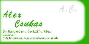 alex csukas business card